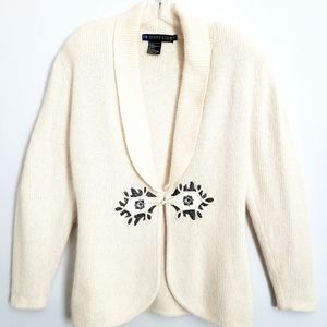 Vintage IB Diffusion Cream Silk/Angora Rabbit Hair Longsleeve Cardigan